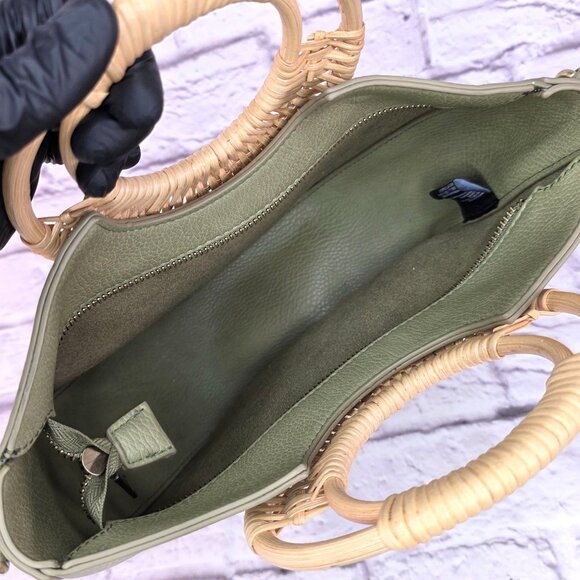 Anthropologie Womens Tote Bag Purse Wicker Handled Boho Crossbody Detachable Str - Picture 4 of 11